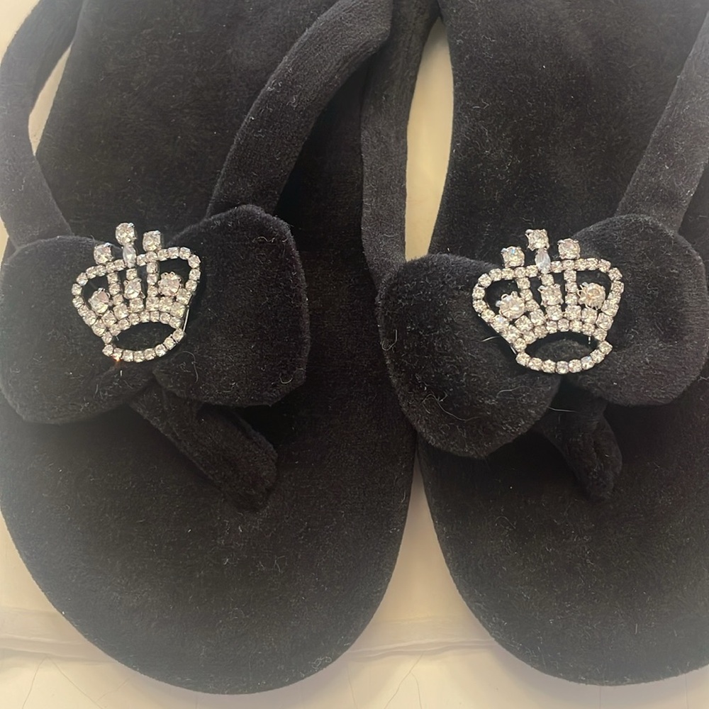🖤 Susie Moon Velvet feel slip flops Never worn 🖤 - Picture 2 of 5